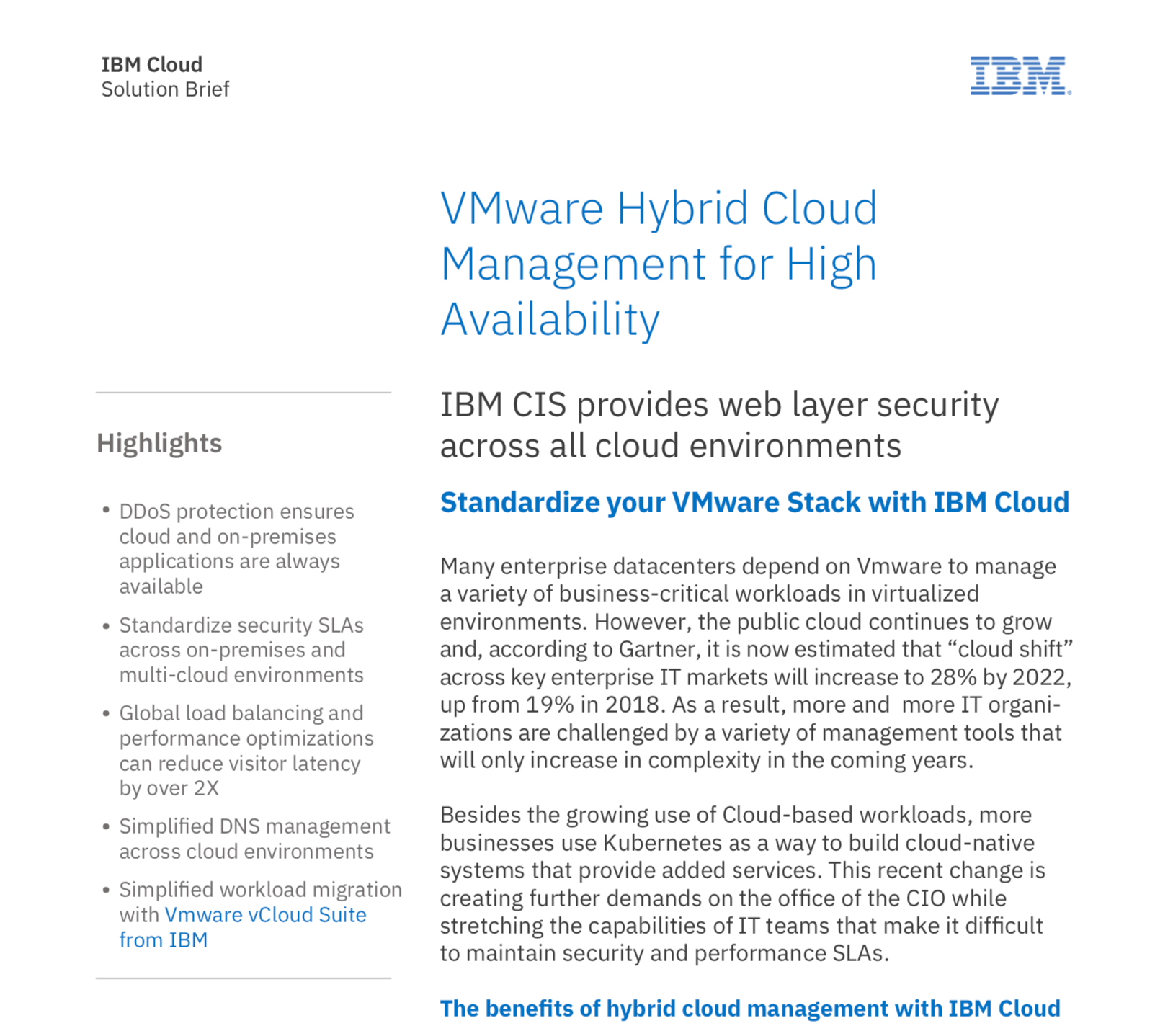 IBM Cloud Solution Brief Screenshot